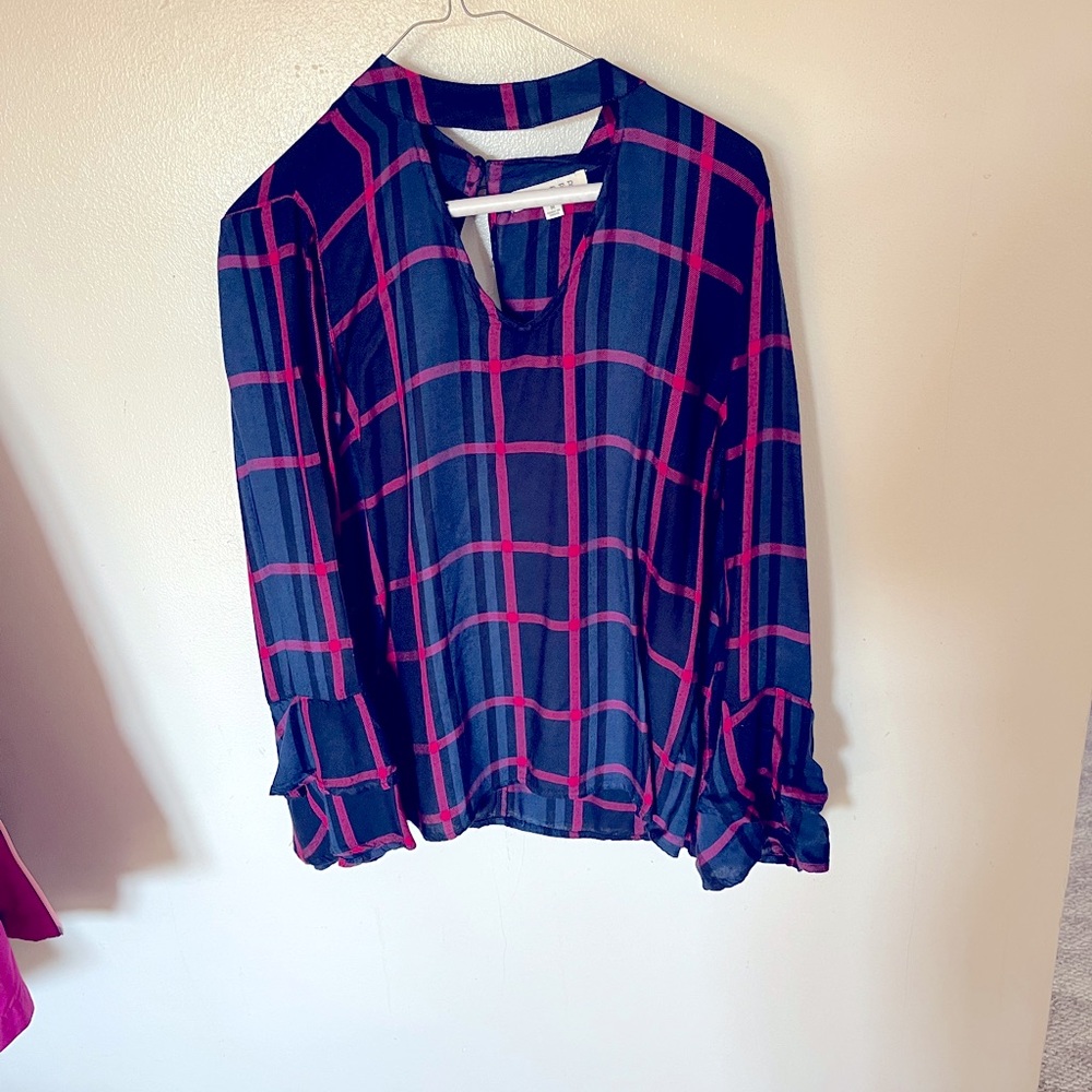 Long Ruffle Sleeve Blouse- size medium